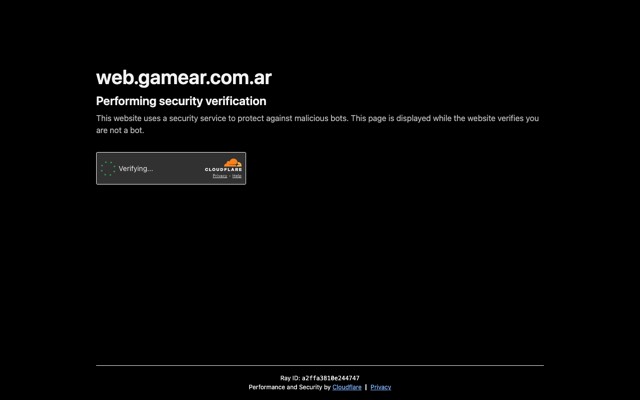 Screenshot of the gamear.com.ar home page