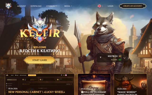 Screenshot of the keltir.com home page