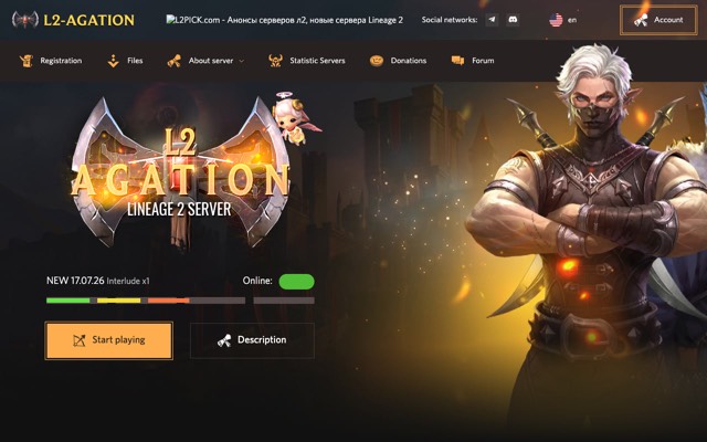Screenshot of the l2-agation.com home page
