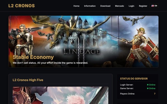 Screenshot of the L2 Cronos home page