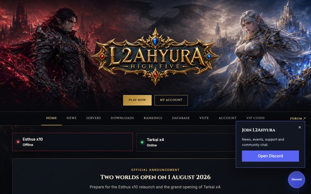 Screenshot of the l2ahyura.com home page