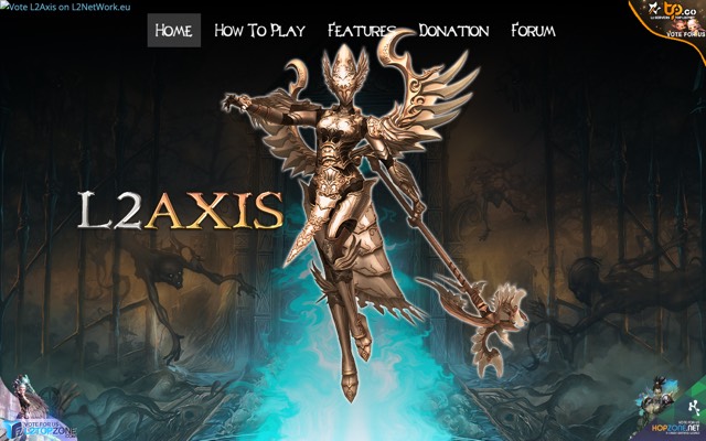 Screenshot of the l2axis.com home page