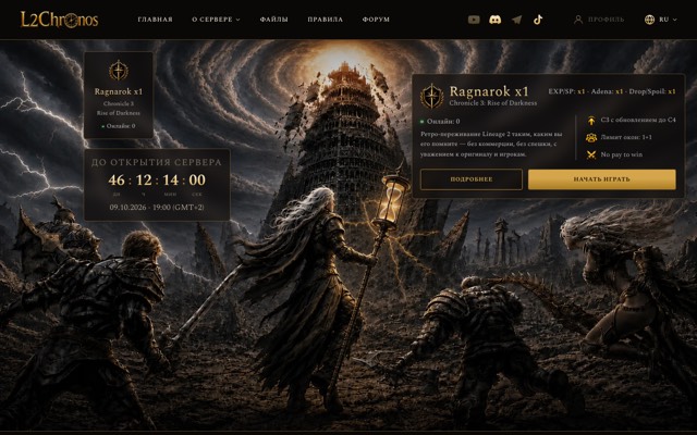 Screenshot of the l2chronos.com home page