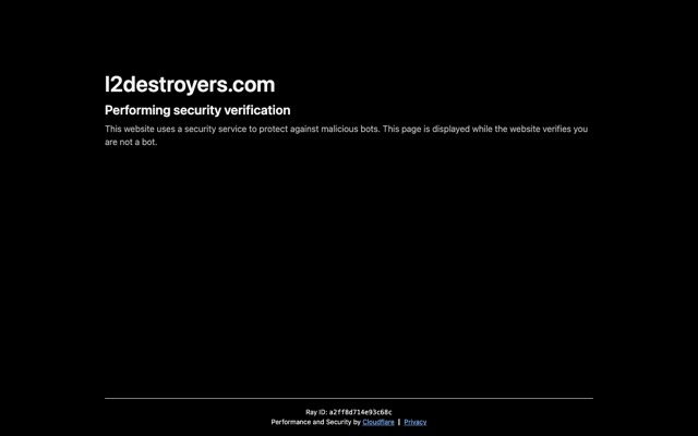 Screenshot of the L2Destroyers home page