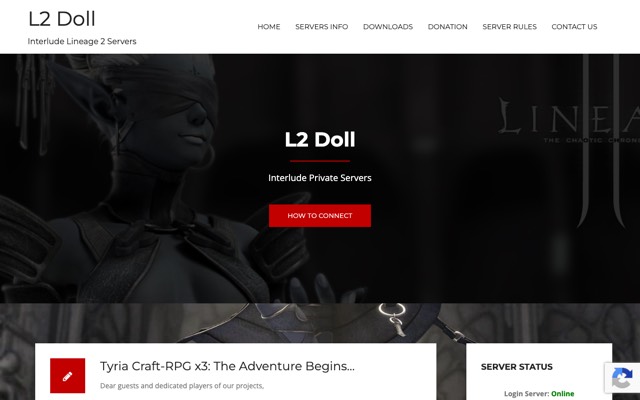 Screenshot of the l2doll.com home page