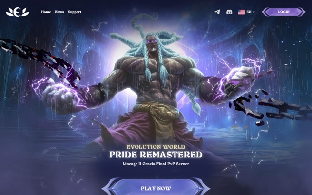 Screenshot of the l2evolution.org home page