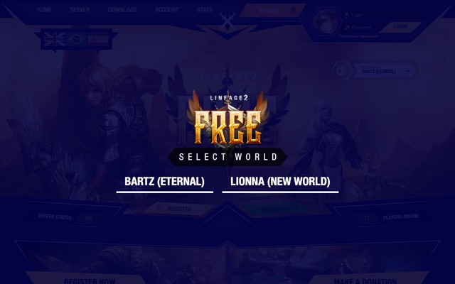 Screenshot of the l2free.org home page