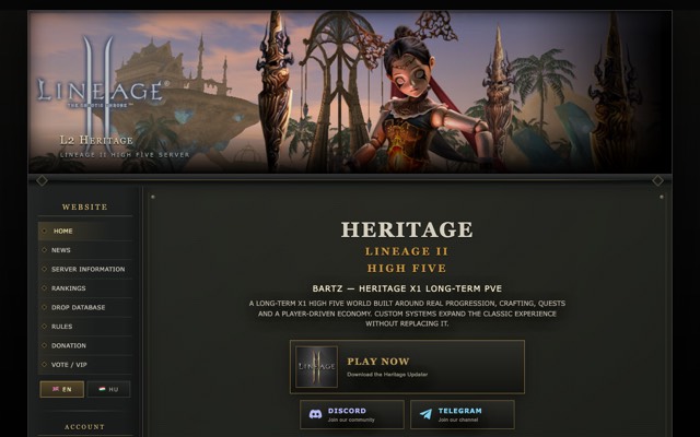 Screenshot of the l2heritage.eu home page