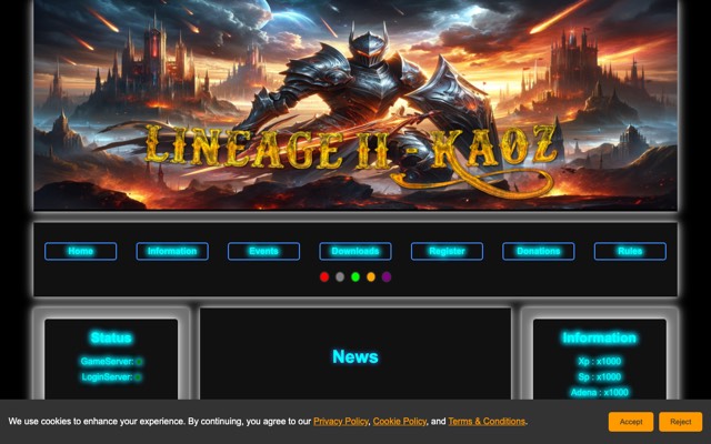 Screenshot of the l2kaoz.es home page