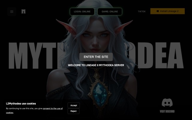 Screenshot of the l2mythodea.eu home page