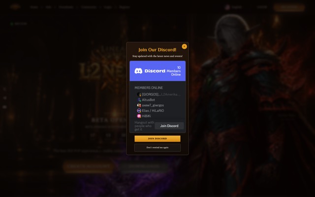 Screenshot of the l2nexum home page
