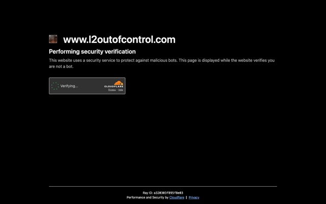 Screenshot of the l2outofcontrol.com home page