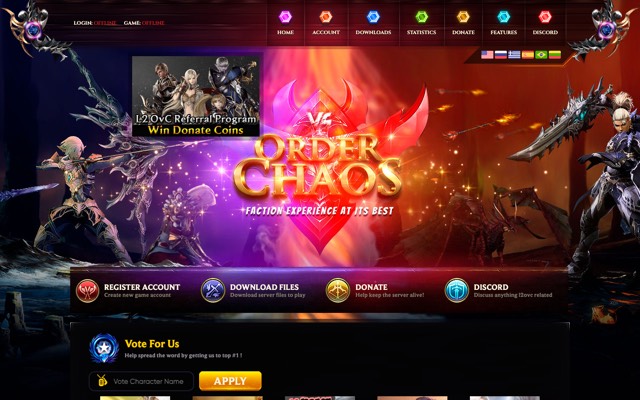 Screenshot of the l2ovc.com home page