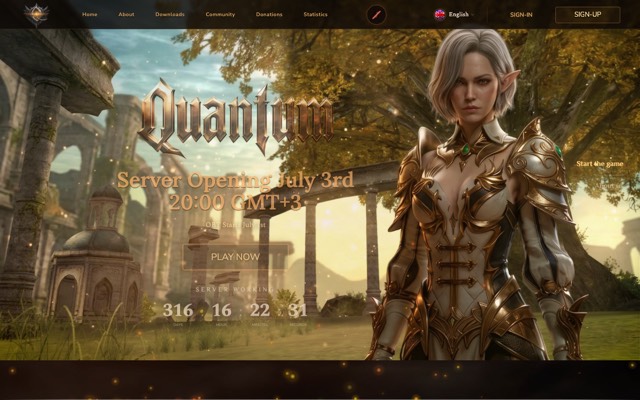 Screenshot of the l2quantum.com home page