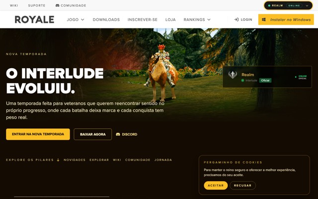 Screenshot of the l2royale.com home page