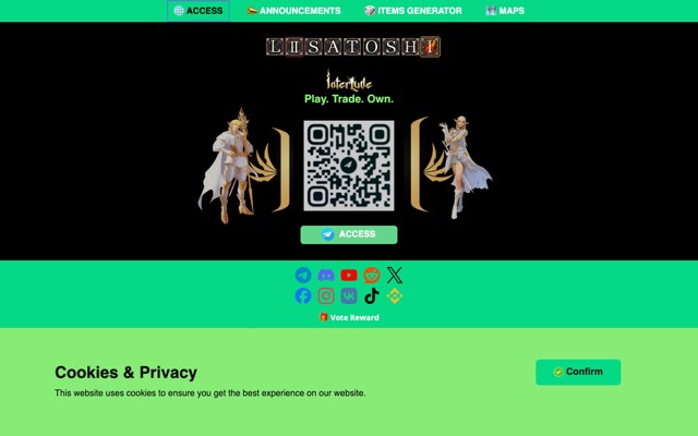 Screenshot of the l2satoshi.app home page