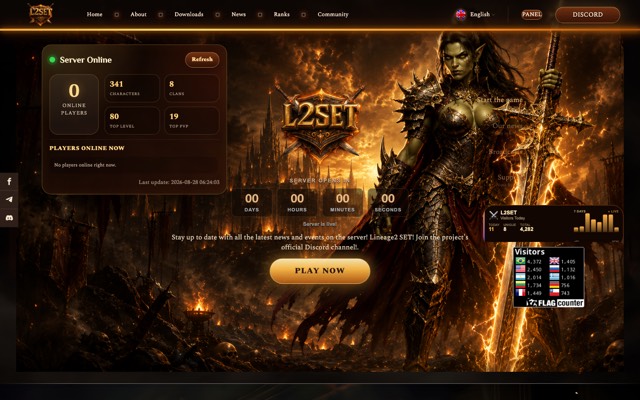 Screenshot of the l2set.com home page