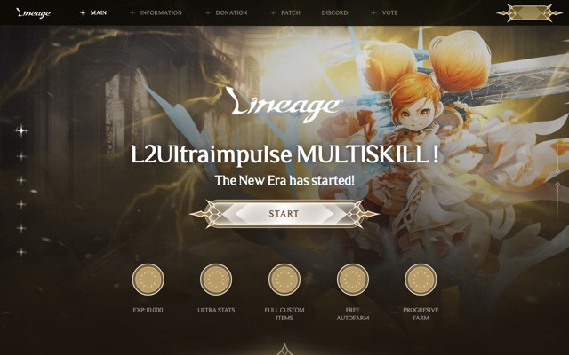 Screenshot of the L2Ultraimpulse Multiskill home page