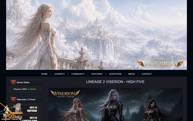 Screenshot of the l2viserion.com home page