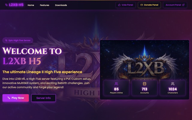 Screenshot of the l2xb.com home page