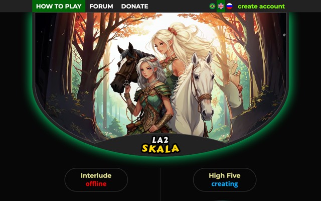 Screenshot of the la2-skala.com home page