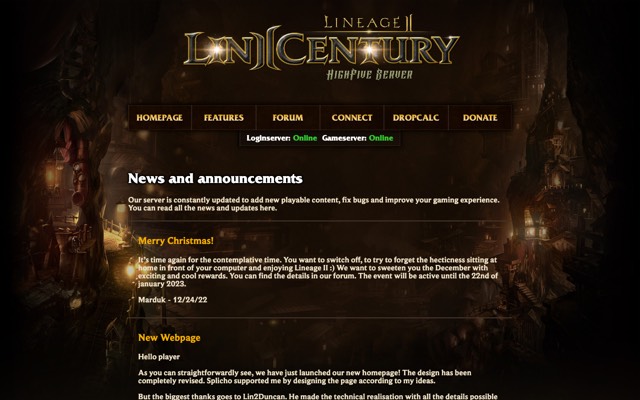 Screenshot of the lin2century.ch home page