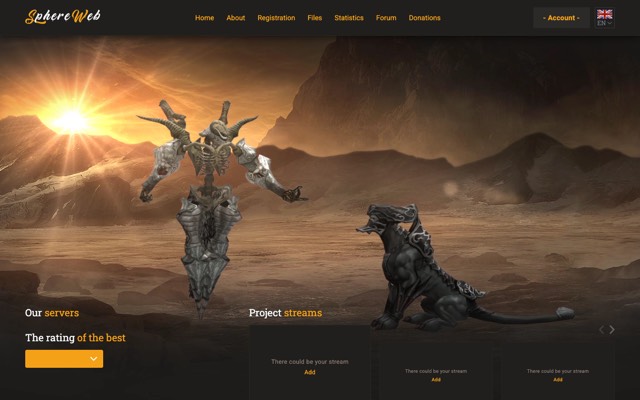 Screenshot of the wgame.pw home page
